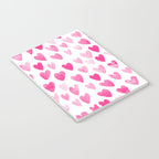 Hearts Pattern watercolor pink heart perfect essential valentines day gift idea for her Notebook Gallery Image 3