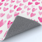 Hearts Pattern watercolor pink heart perfect essential valentines day gift idea for her Rug Gallery Image 4