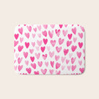 Hearts Pattern watercolor pink heart perfect essential valentines day gift idea for her Bath Mat Gallery Image 1