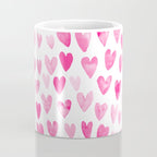 Hearts Pattern watercolor pink heart perfect essential valentines day gift idea for her Coffee Mug Gallery Image 4