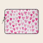 Hearts Pattern watercolor pink heart perfect essential valentines day gift idea for her Laptop Sleeve Gallery Image 1