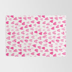 Hearts Pattern watercolor pink heart perfect essential valentines day gift idea for her Rug Gallery Image 2