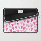 Hearts Pattern watercolor pink heart perfect essential valentines day gift idea for her Laptop Sleeve Gallery Image 2