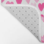 Hearts Pattern watercolor pink heart perfect essential valentines day gift idea for her Bath Mat Gallery Image 2