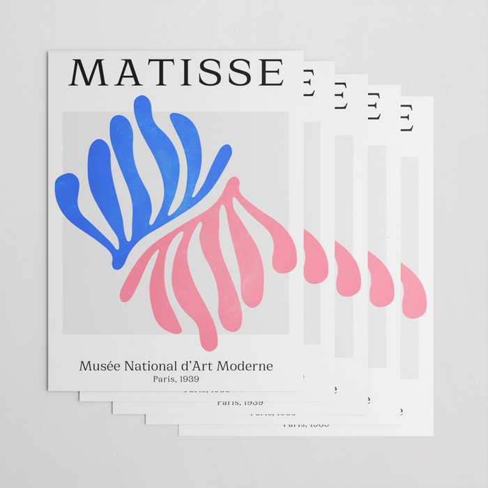Blue & Pink Leaves: Matisse Series 01 Wrapping Paper Gallery Image 3