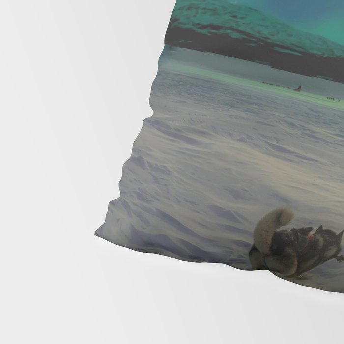 Winter Northern Lights Dog Sled (Color) Pillow Sham Gallery Image 4