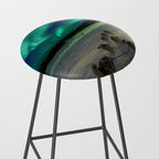 Winter Northern Lights Dog Sled (Color) Stool Gallery Image 2
