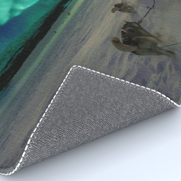 Winter Northern Lights Dog Sled (Color) Rug Gallery Image 4