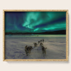 Winter Northern Lights Dog Sled (Color) Serving Tray Gallery Image 1