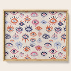 Mystic Eyes - Coral & Navy Serving Tray Gallery Image 1