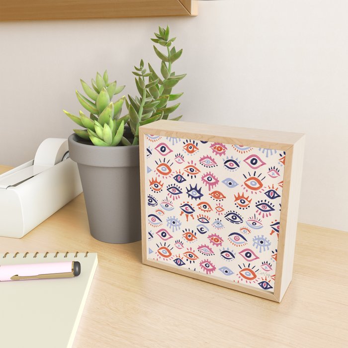 Mystic Eyes - Coral & Navy Mini Art Print Gallery Image 2