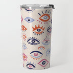 Mystic Eyes - Coral & Navy Travel Mug Gallery Image 2