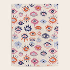 Mystic Eyes - Coral & Navy Poster Gallery Image 4