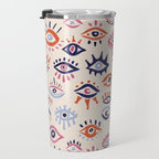 Mystic Eyes - Coral & Navy Travel Mug Gallery Image 3