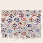 Mystic Eyes - Coral & Navy Wall Hanging Gallery Image 1