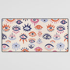 Mystic Eyes - Coral & Navy Desk Mat Gallery Image 3