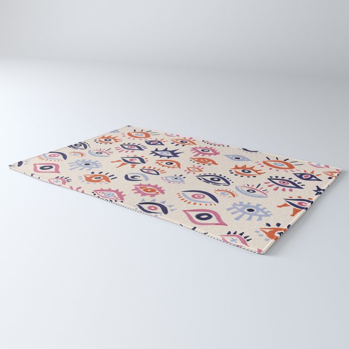 Mystic Eyes - Coral & Navy Rug Gallery Image 3