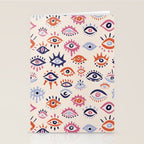 Mystic Eyes - Coral & Navy Stationery Card Gallery Image 2