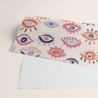 Mystic Eyes - Coral & Navy Wrapping Paper Gallery Image 2