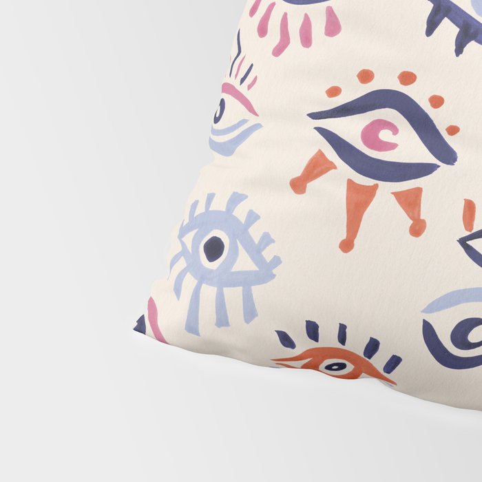 Mystic Eyes - Coral & Navy Pillow Sham Gallery Image 4