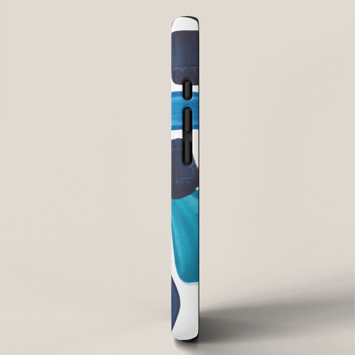 Minimalist Abstract Mid Century Modern Colorful Shapes Marine Green Teal Blue Yellow Pattern iPhone Case Gallery Image 2