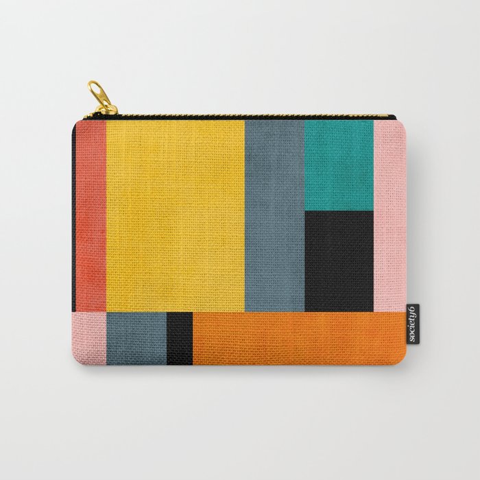 Modern Colorful Patchwork Vibrant MCM ART Carry All Pouch Gallery Image 1