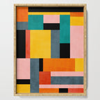 Modern Colorful Patchwork Vibrant MCM ART Serving Tray Gallery Image 1