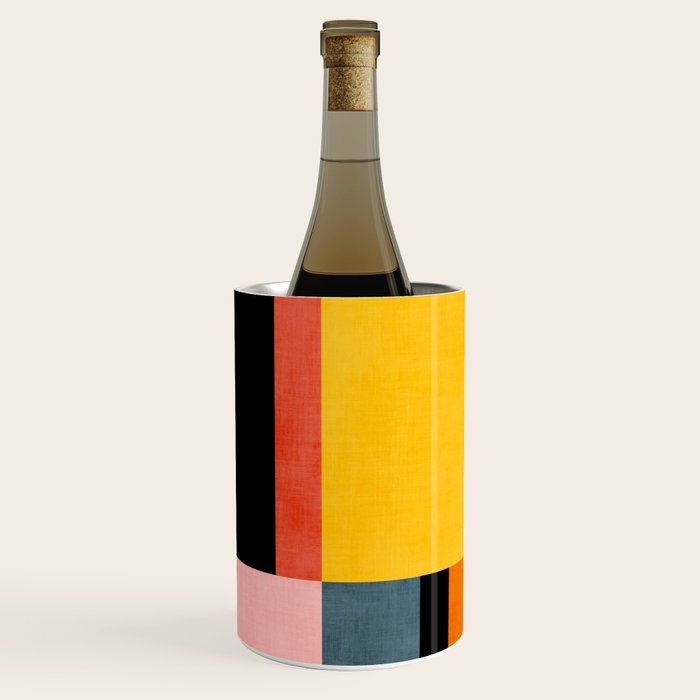 Modern Colorful Patchwork Vibrant MCM ART Wine Chiller Gallery Image 2