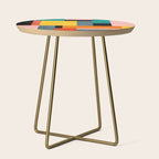 Modern Colorful Patchwork Vibrant MCM ART Side Table Gallery Image 1
