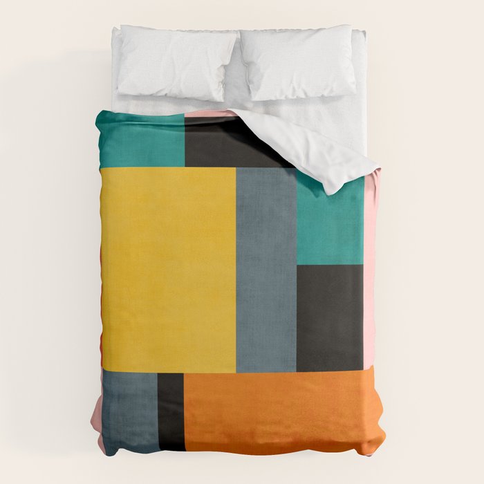 Modern Colorful Patchwork Vibrant MCM ART Duvet Cover Gallery Image 6