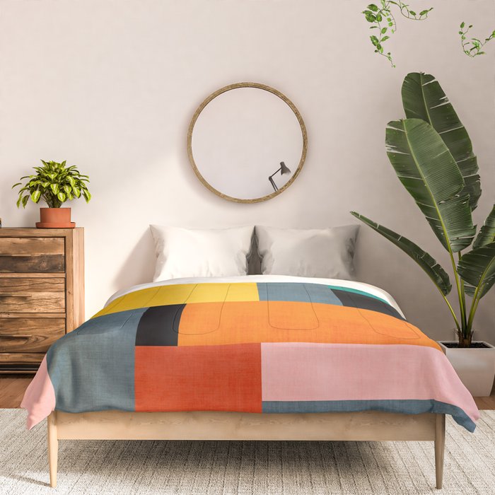 Modern Colorful Patchwork Vibrant MCM ART Comforter Gallery Image 3