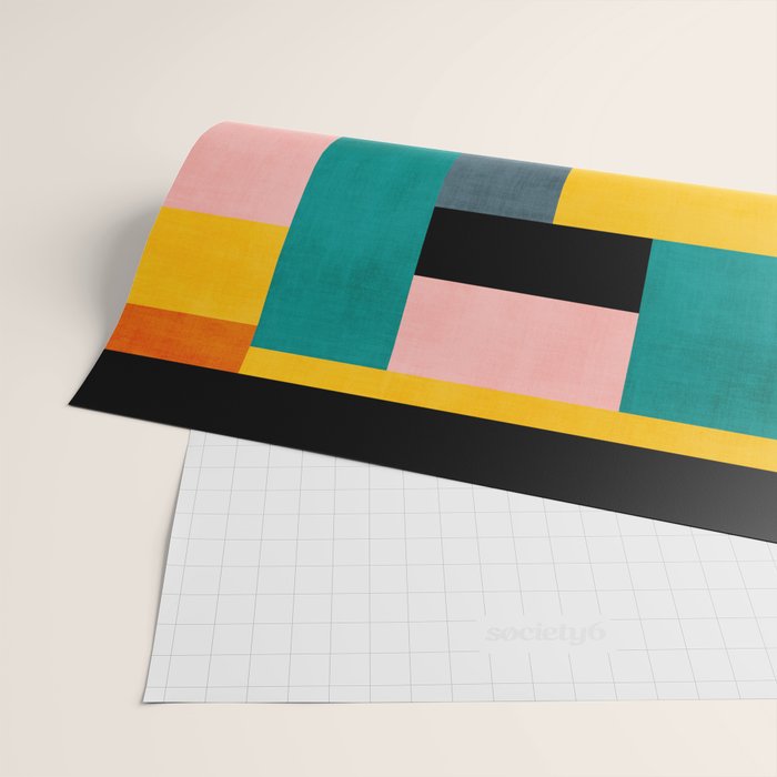 Modern Colorful Patchwork Vibrant MCM ART Wrapping Paper Gallery Image 2