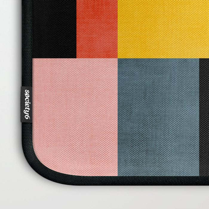 Modern Colorful Patchwork Vibrant MCM ART Laptop Sleeve Gallery Image 3