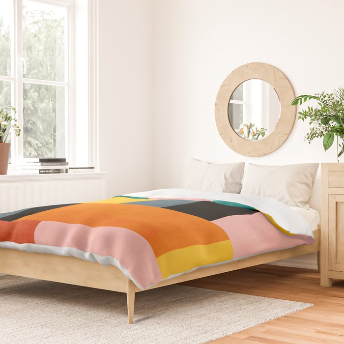 Modern Colorful Patchwork Vibrant MCM ART Duvet Cover Gallery Image 2