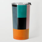 Modern Colorful Patchwork Vibrant MCM ART Travel Mug Gallery Image 2