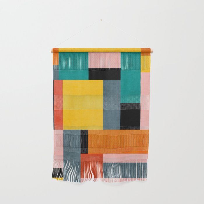 Modern Colorful Patchwork Vibrant MCM ART Wall Hanging Gallery Image 1