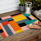 Modern Colorful Patchwork Vibrant MCM ART Outdoor Rug Gallery Image 2