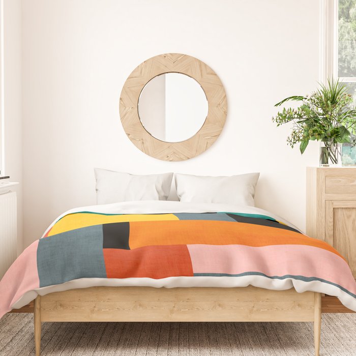 Modern Colorful Patchwork Vibrant MCM ART Duvet Cover Gallery Image 3