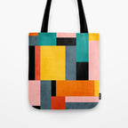 Modern Colorful Patchwork Vibrant MCM ART Tote Bag Gallery Image 1