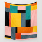Modern Colorful Patchwork Vibrant MCM ART Wall Tapestry Gallery Image 4