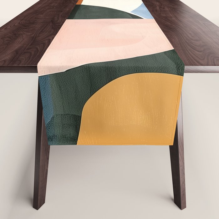 Soft Modern Abstract Shapes I Table Runner Gallery Image 1