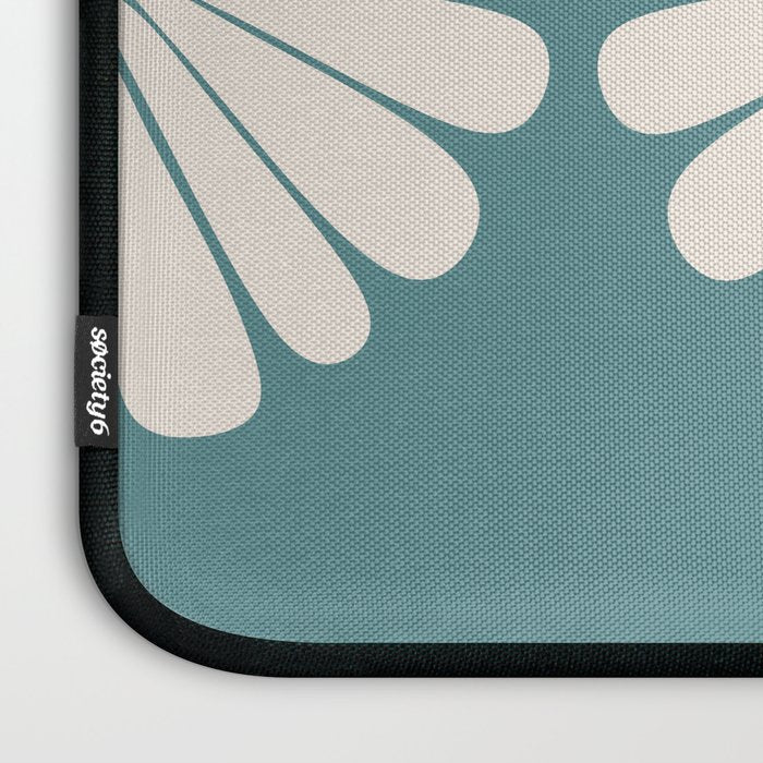 Retro Daisy Abstract XXII Teal Green Bold Floral Laptop Sleeve Gallery Image 3