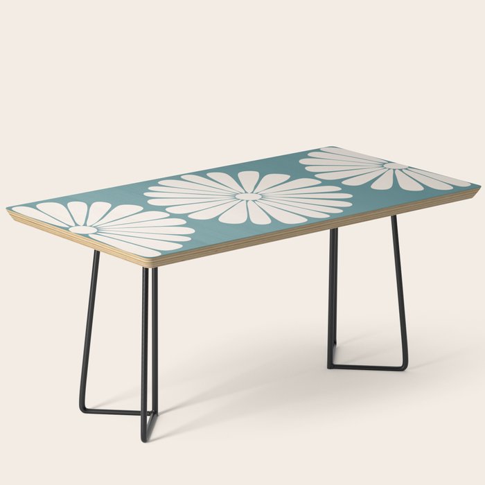 Retro Daisy Abstract XXII Teal Green Bold Floral Coffee Table Gallery Image 1