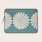 Retro Daisy Abstract XXII Teal Green Bold Floral Laptop Sleeve Gallery Image 1