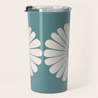Retro Daisy Abstract XXII Teal Green Bold Floral Travel Mug Gallery Image 3