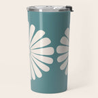 Retro Daisy Abstract XXII Teal Green Bold Floral Travel Mug Gallery Image 2