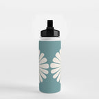 Retro Daisy Abstract XXII Teal Green Bold Floral Water Bottle Gallery Image 2