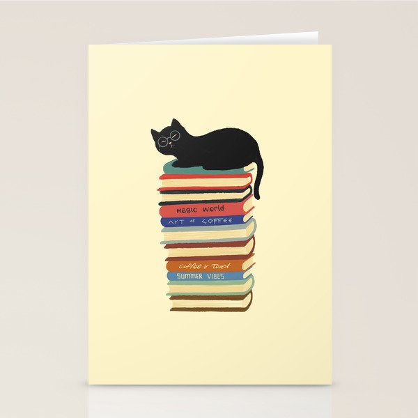 Hidden cat 31 reading books  Stationery Card Gallery Image 2