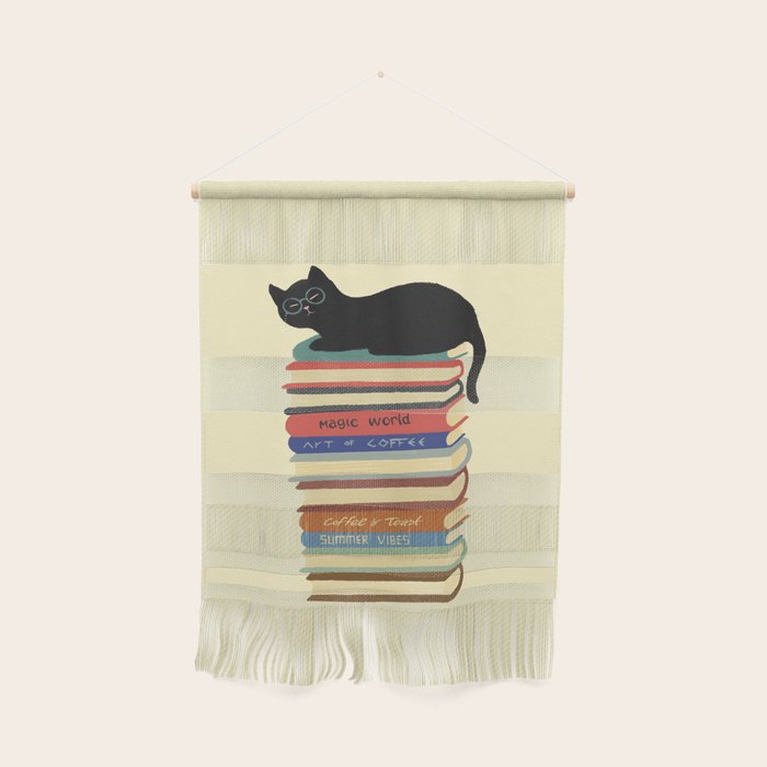 Hidden cat 31 reading books  Wall Hanging Gallery Image 1