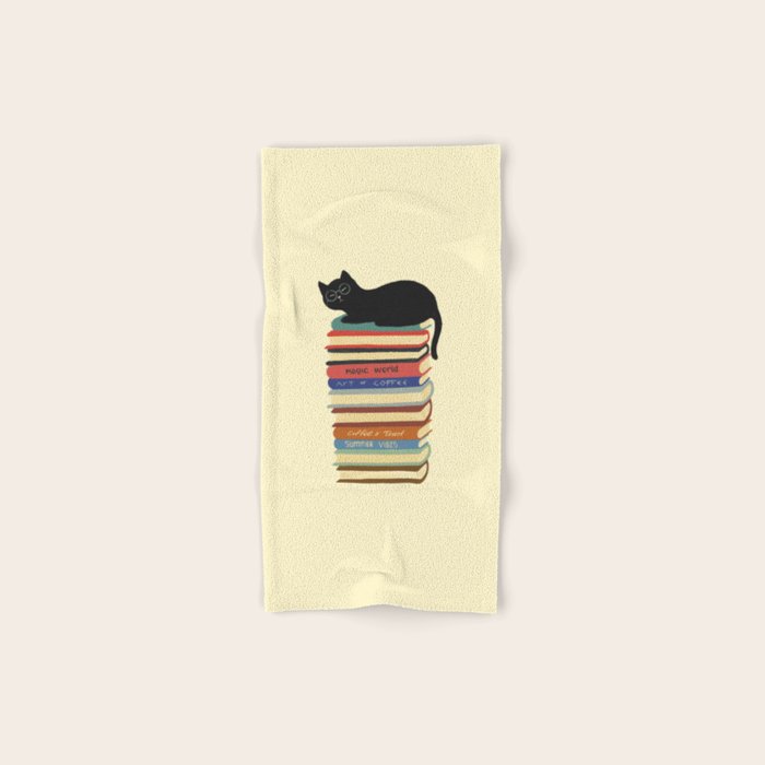 Hidden cat 31 reading books  Bath Towel Gallery Image 1